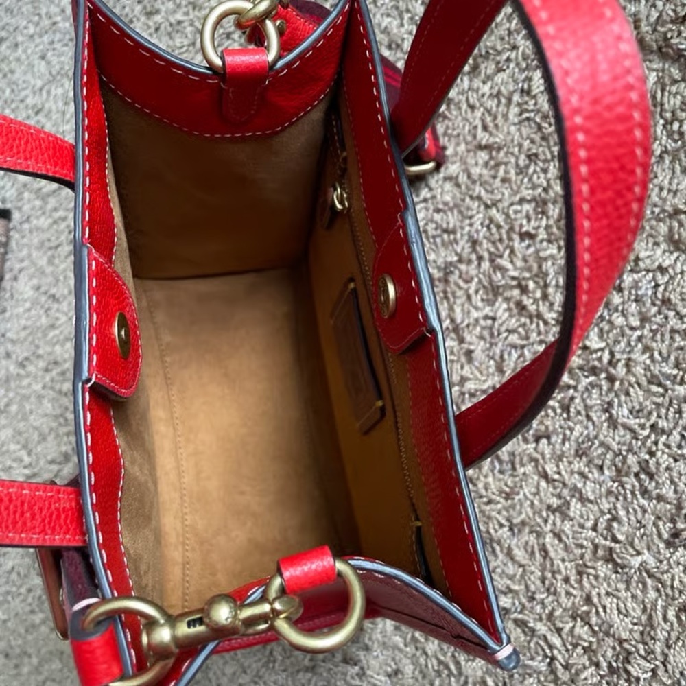 Coach Brown Leather Interior Patch with Yellow St… - image 4